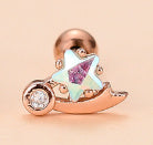 Women's Vintage Love Five-pointed Star Diamond Stud Earrings