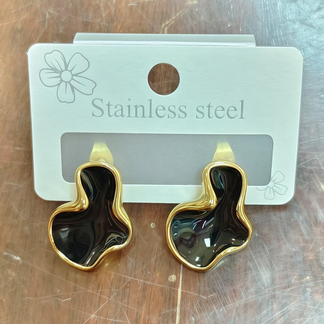 French Geometric Cloud Stud Earrings For Women