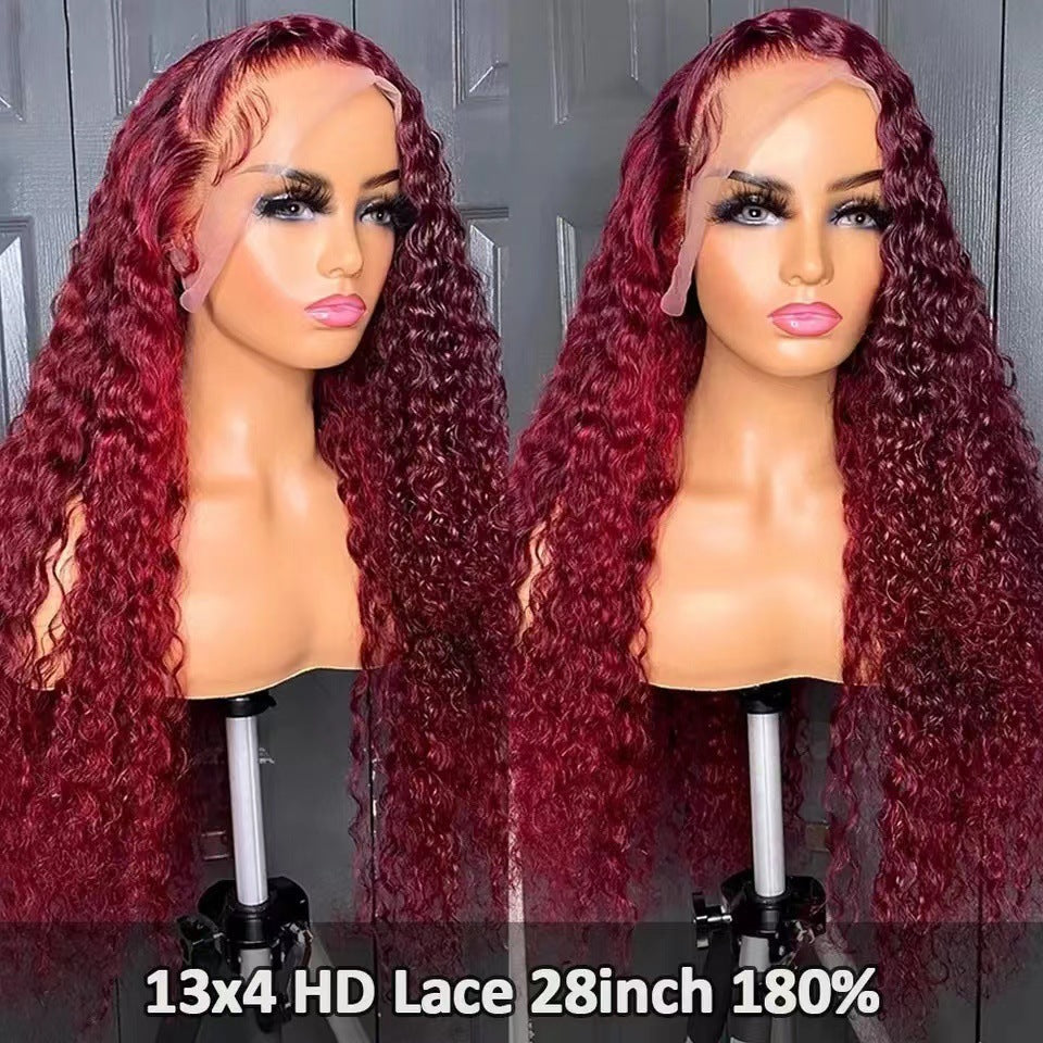13x6 Front Lace Wig Female Medium Long Curly Hair Hair Cover
