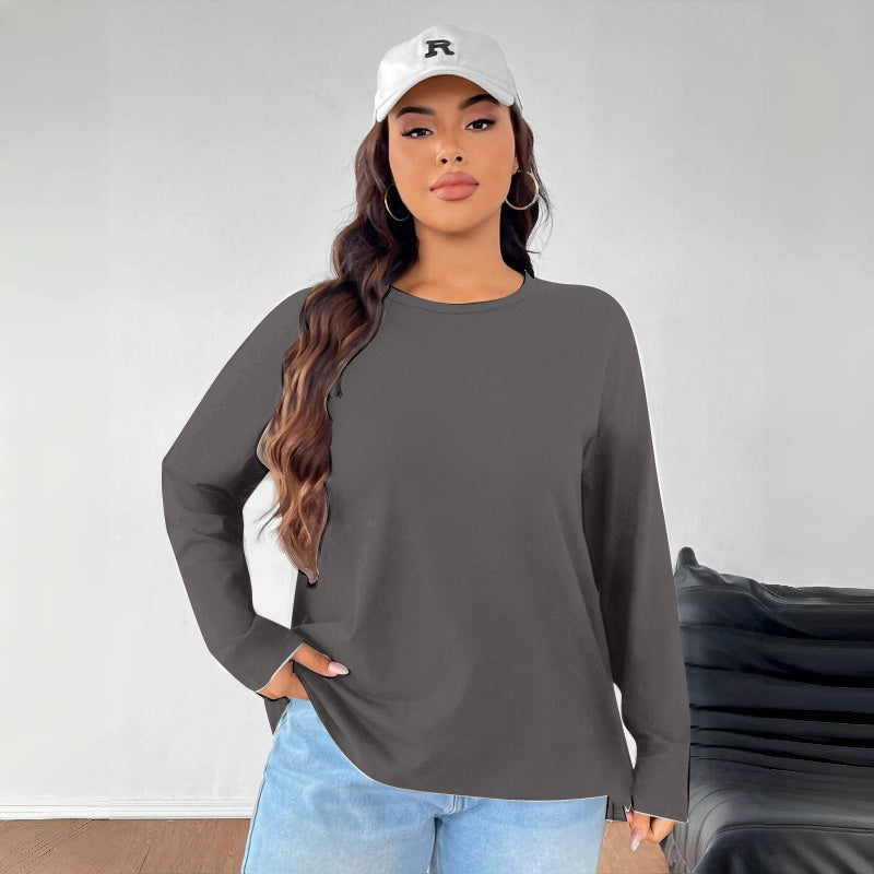Women's Solid Color Loose Round Neck Top