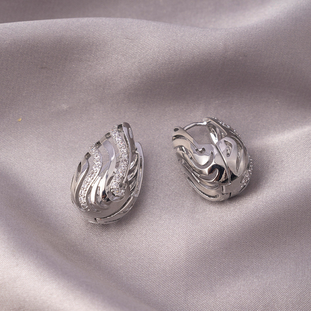 Double-layer Water Drop Hollow-out Retro Earrings