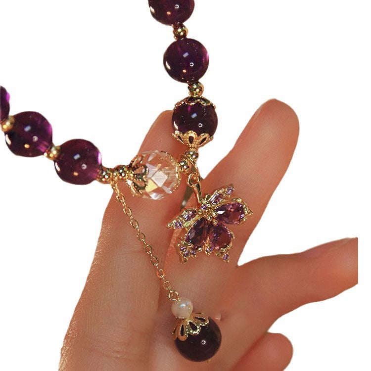 Purple Maple Natural Uruguay Amethyst Bracelet Maple Leaf