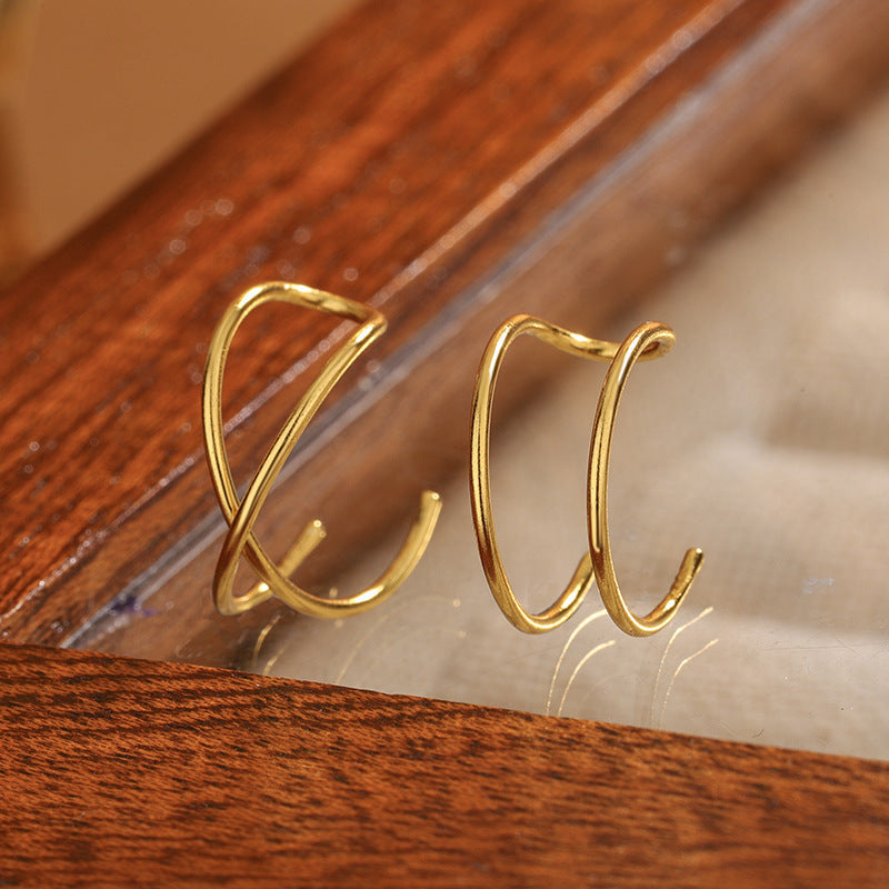Simple Ladies Cross Ear Hook Elegant
