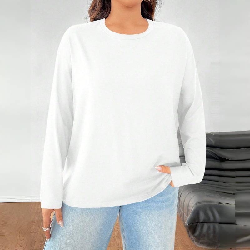 Women's Solid Color Loose Round Neck Top