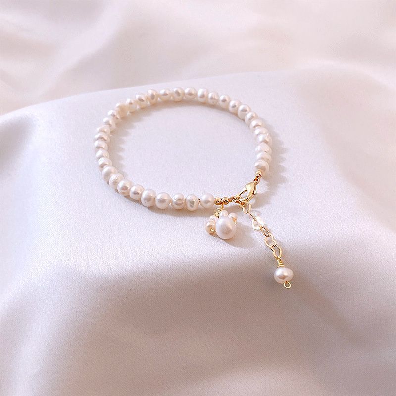 New Freshwater Pearl Cat's Paw Bracelet For Women Cute Fashion