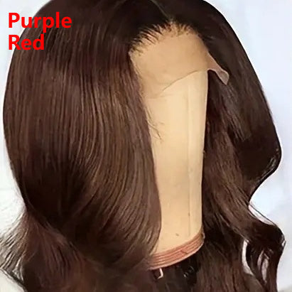 Front Lace Fashion Dark Brown Wig Big Wave Long Curly Wig Head Cover