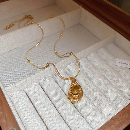 Sun Pendant Stainless Steel Necklace