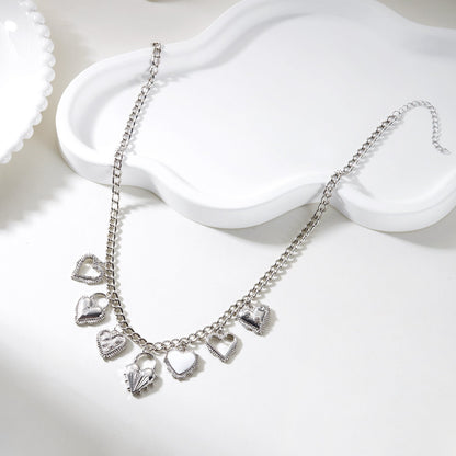 Multiple Sacred Heart Pendant Necklace