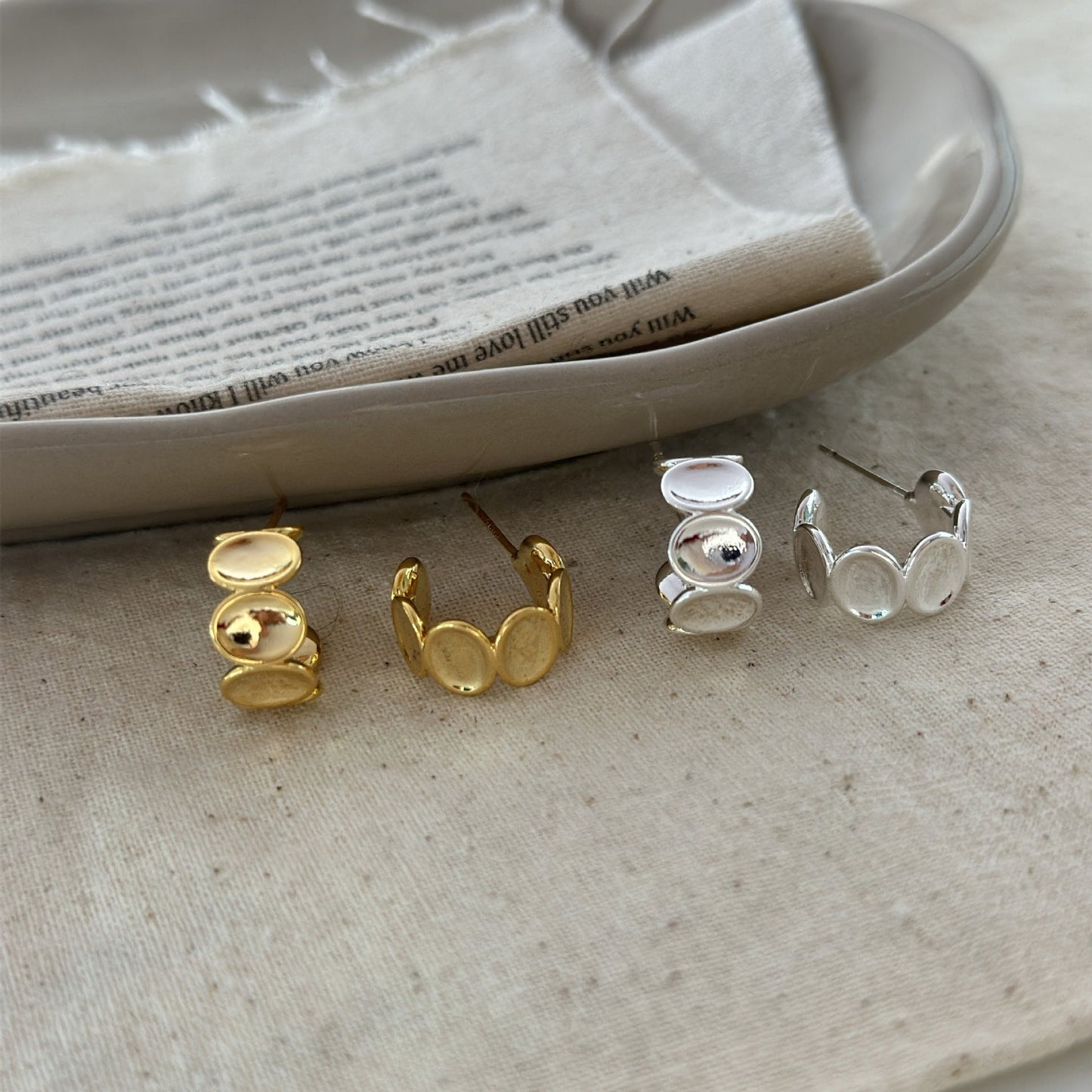 Copper Plating Commuting Advanced Sense Ear Rings