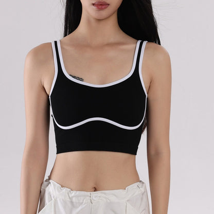 Contrast Color Wireless Beauty Back Exercise Vest Female Shockproof Push-up Yoga