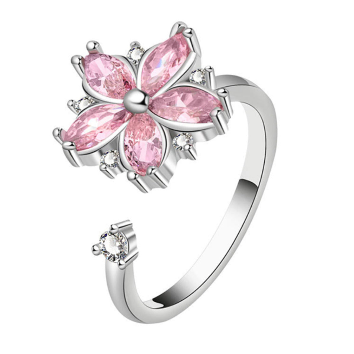 New Spinning Ring Female Cherry Zircon