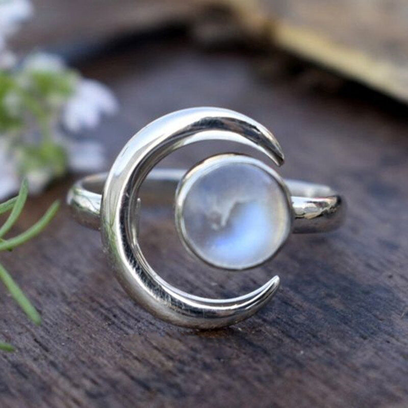 Moon Ring Star Ball Exquisite Moonstone Ring