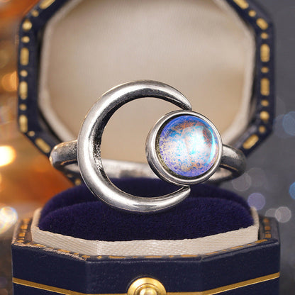 Moon Ring Star Ball Exquisite Moonstone Ring