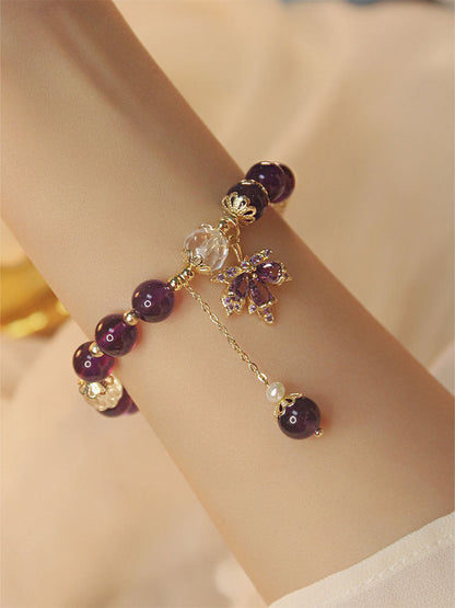 Purple Maple Natural Uruguay Amethyst Bracelet Maple Leaf