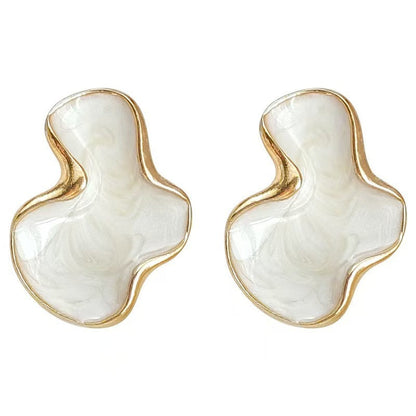 French Geometric Cloud Stud Earrings For Women