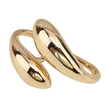 Simple Glossy Metal Water Drop Opening Light Luxury High-grade Double Ring