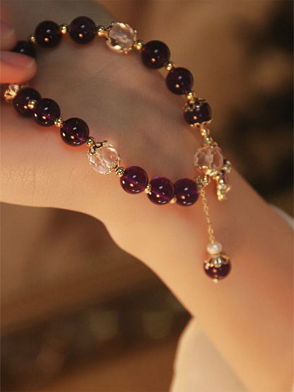 Purple Maple Natural Uruguay Amethyst Bracelet Maple Leaf