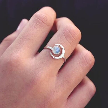 Moon Ring Star Ball Exquisite Moonstone Ring