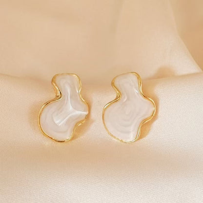 French Geometric Cloud Stud Earrings For Women