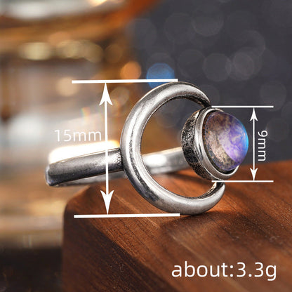 Moon Ring Star Ball Exquisite Moonstone Ring