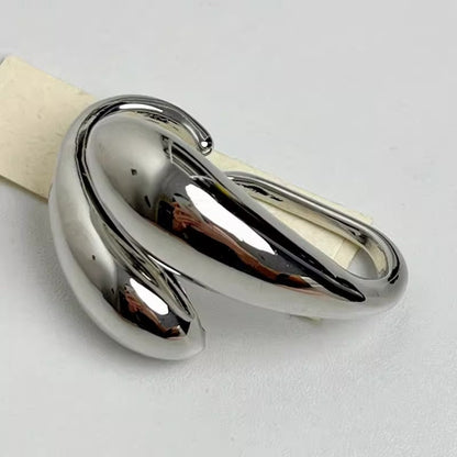 Simple Glossy Metal Water Drop Opening Light Luxury High-grade Double Ring