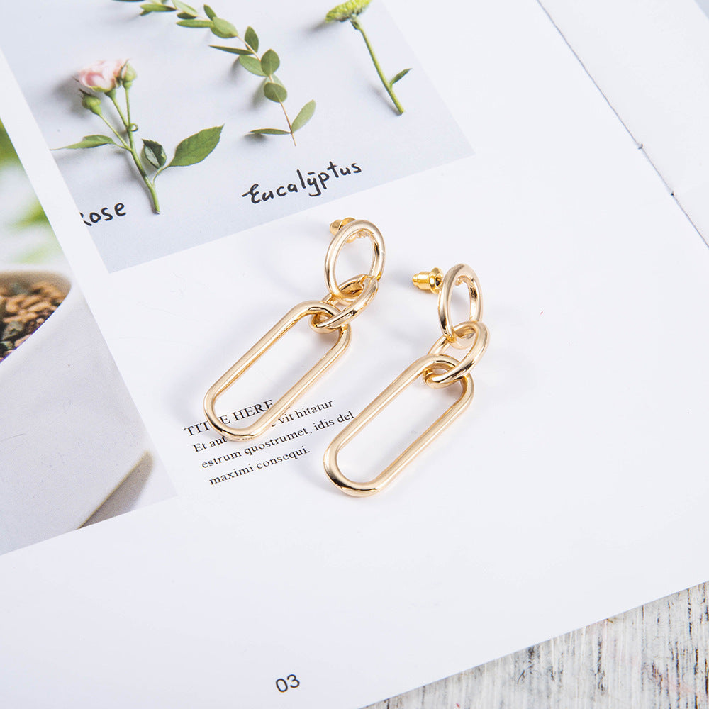 Popular Sterling Silver Needle Hoop Earrings