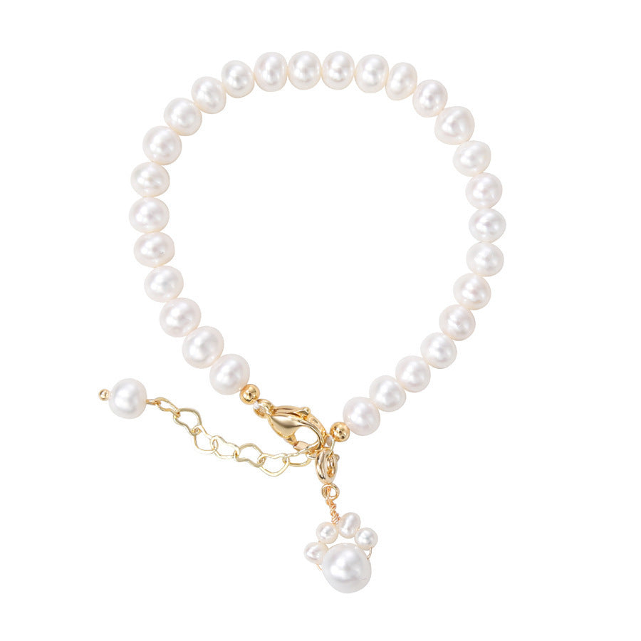 New Freshwater Pearl Cat's Paw Bracelet For Women Cute Fashion