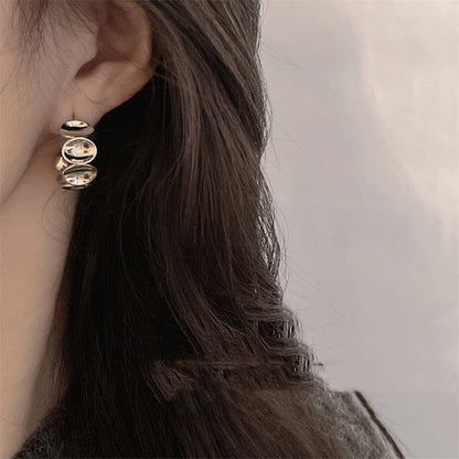 Light Luxury High-grade Special-interest Design Cold Style C- Shaped Ear Ring